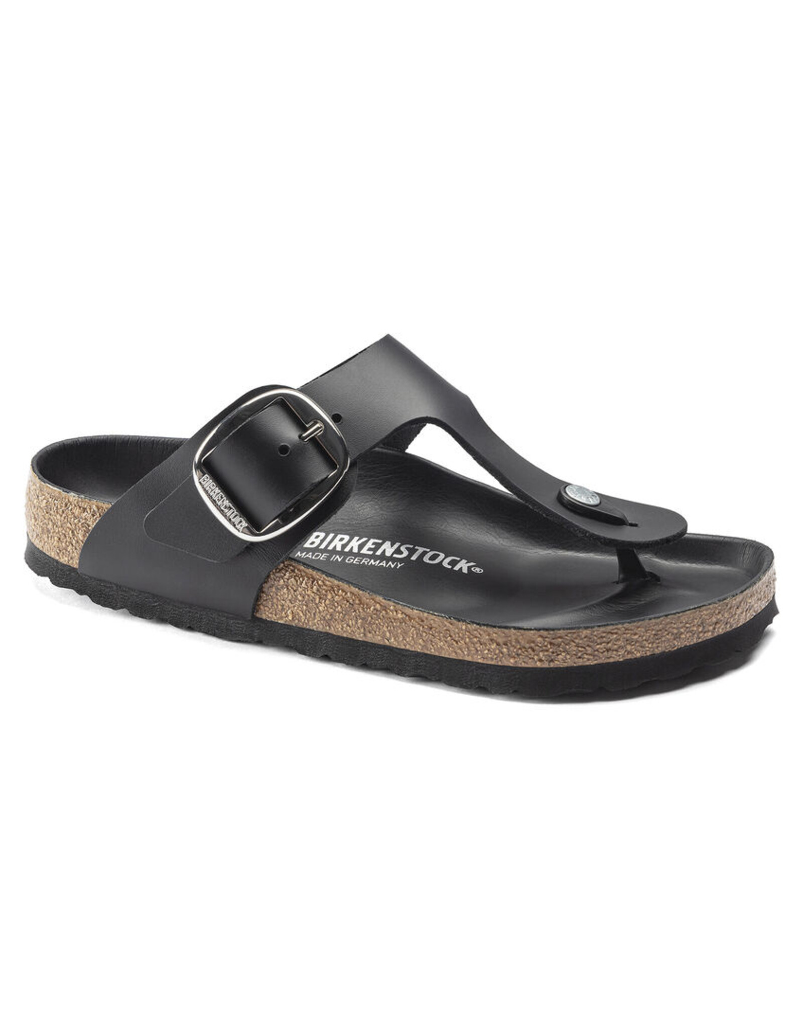 BIRKENSTOCK GIZEH BIG BUCKLE OILED LEATHER-BLACK