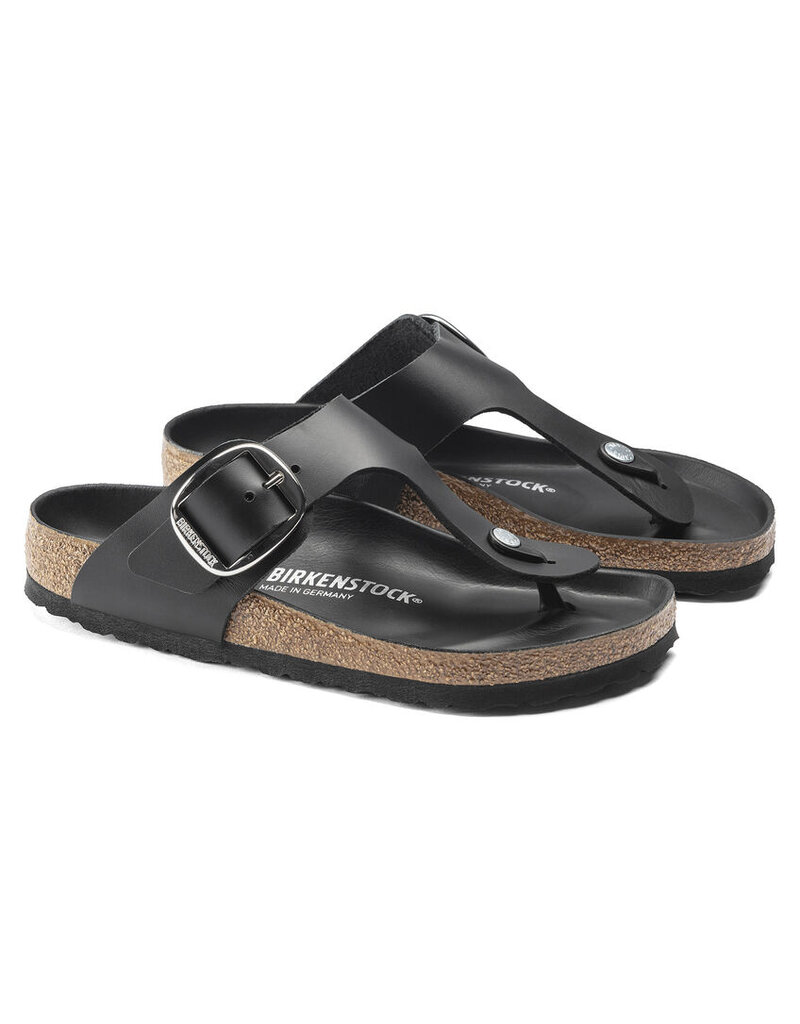 BIRKENSTOCK GIZEH BIG BUCKLE OILED LEATHER-BLACK