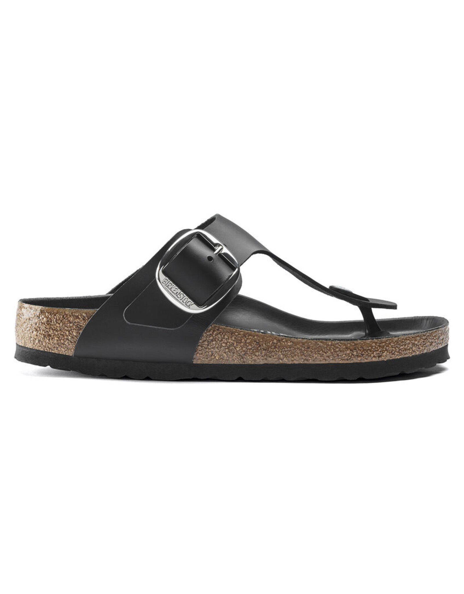 BIRKENSTOCK GIZEH BIG BUCKLE OILED LEATHER-BLACK