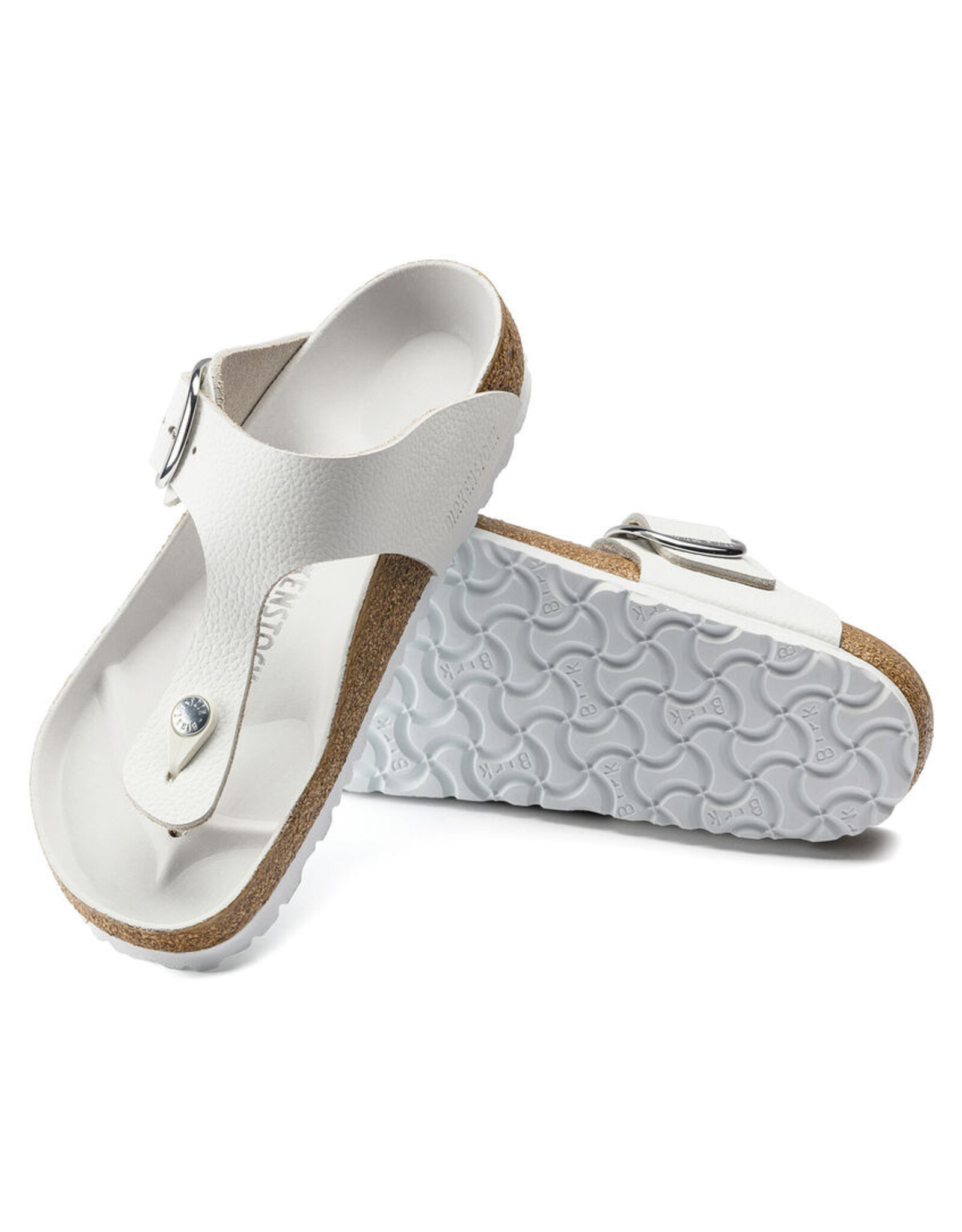 BIRKENSTOCK GIZEH BIG BUCKLE LEATHER-WHITE