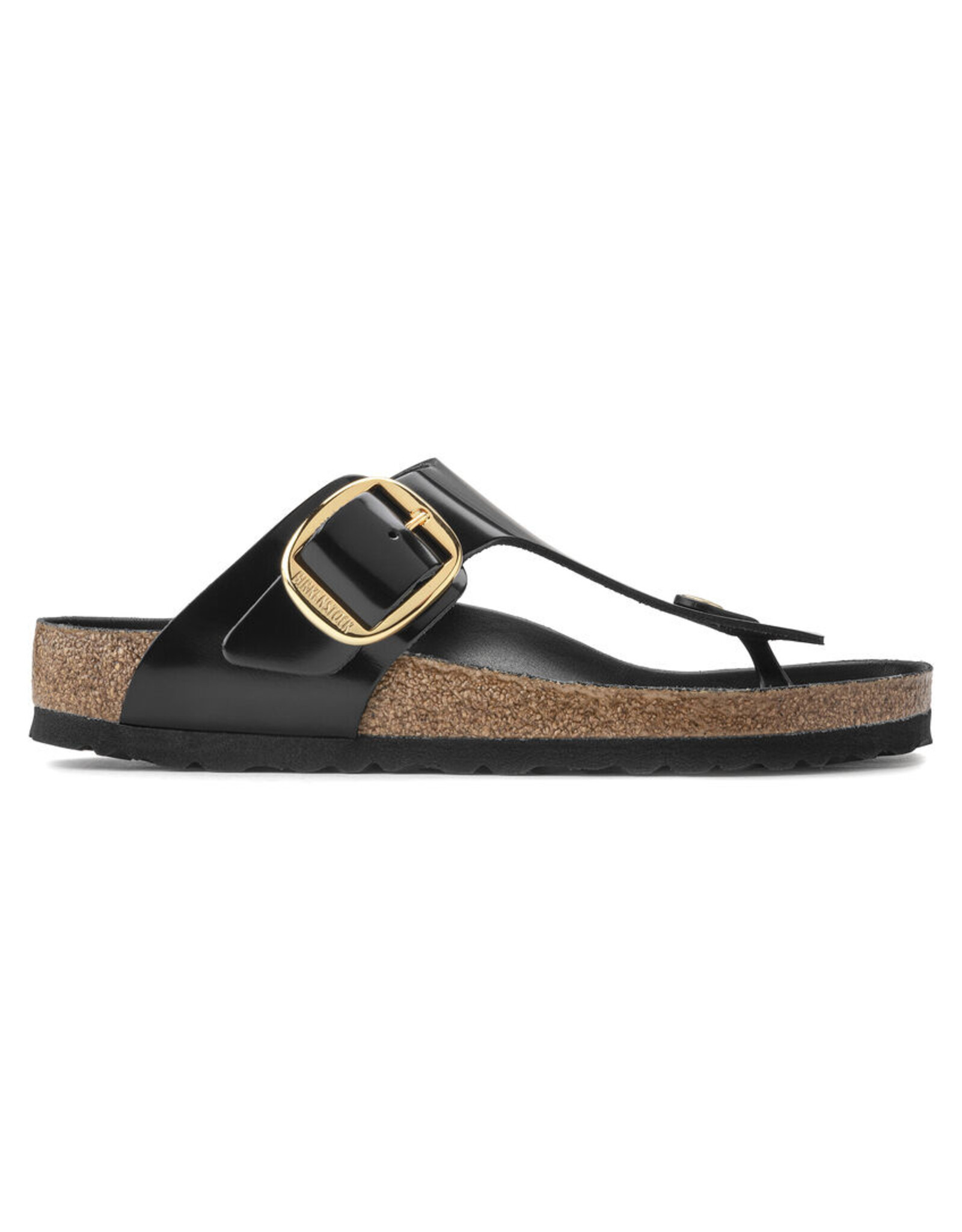 BIRKENSTOCK GIZEH BIG BUCKLE HIGH SHINE BLACK LEATHER SS24