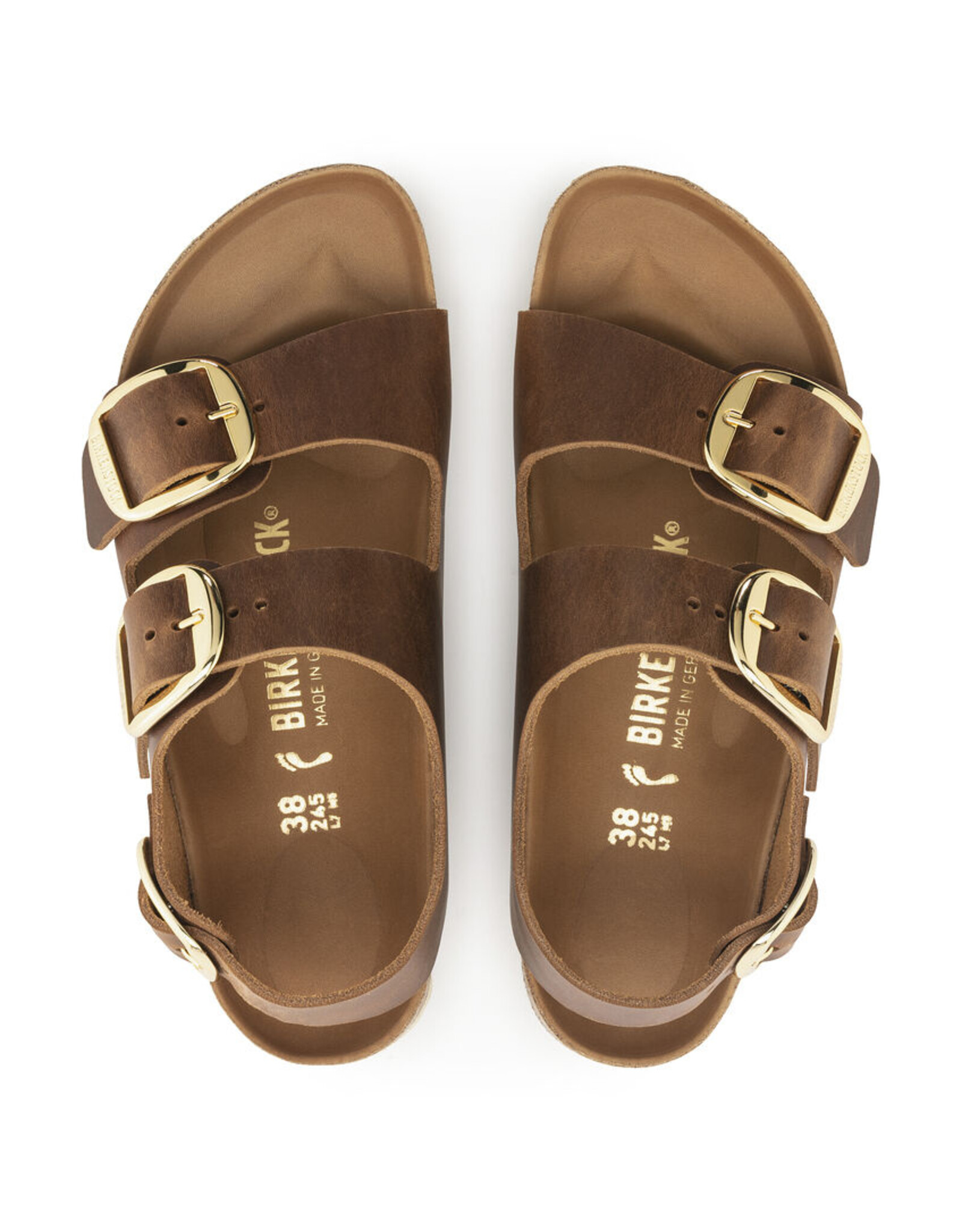 BIRKENSTOCK MILANO BIG BUCKLE COGNAC OILED LEATHER