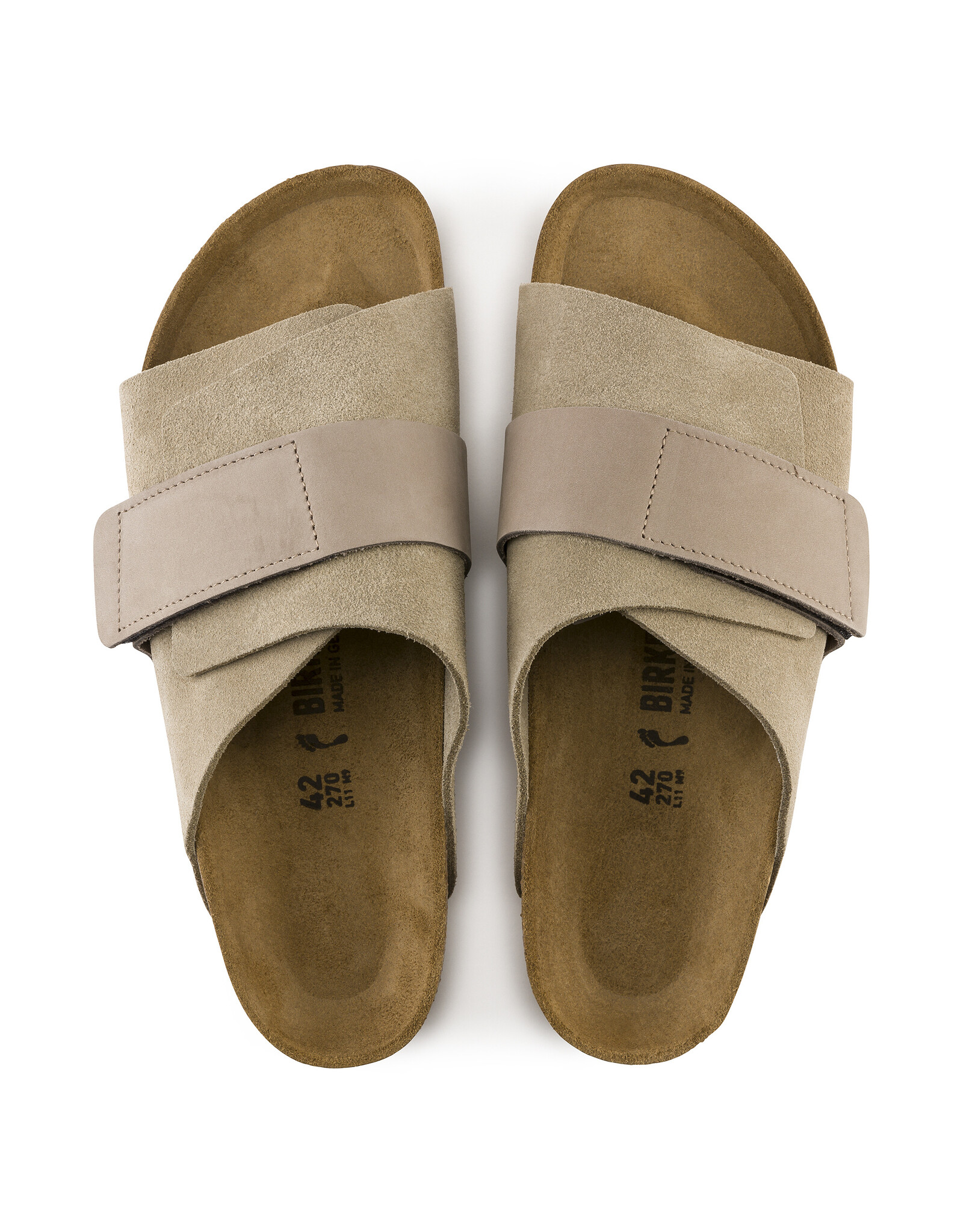 BIRKENSTOCK MEN'S KYOTO NUBUCK/SUEDE LEATHER-TAUPE