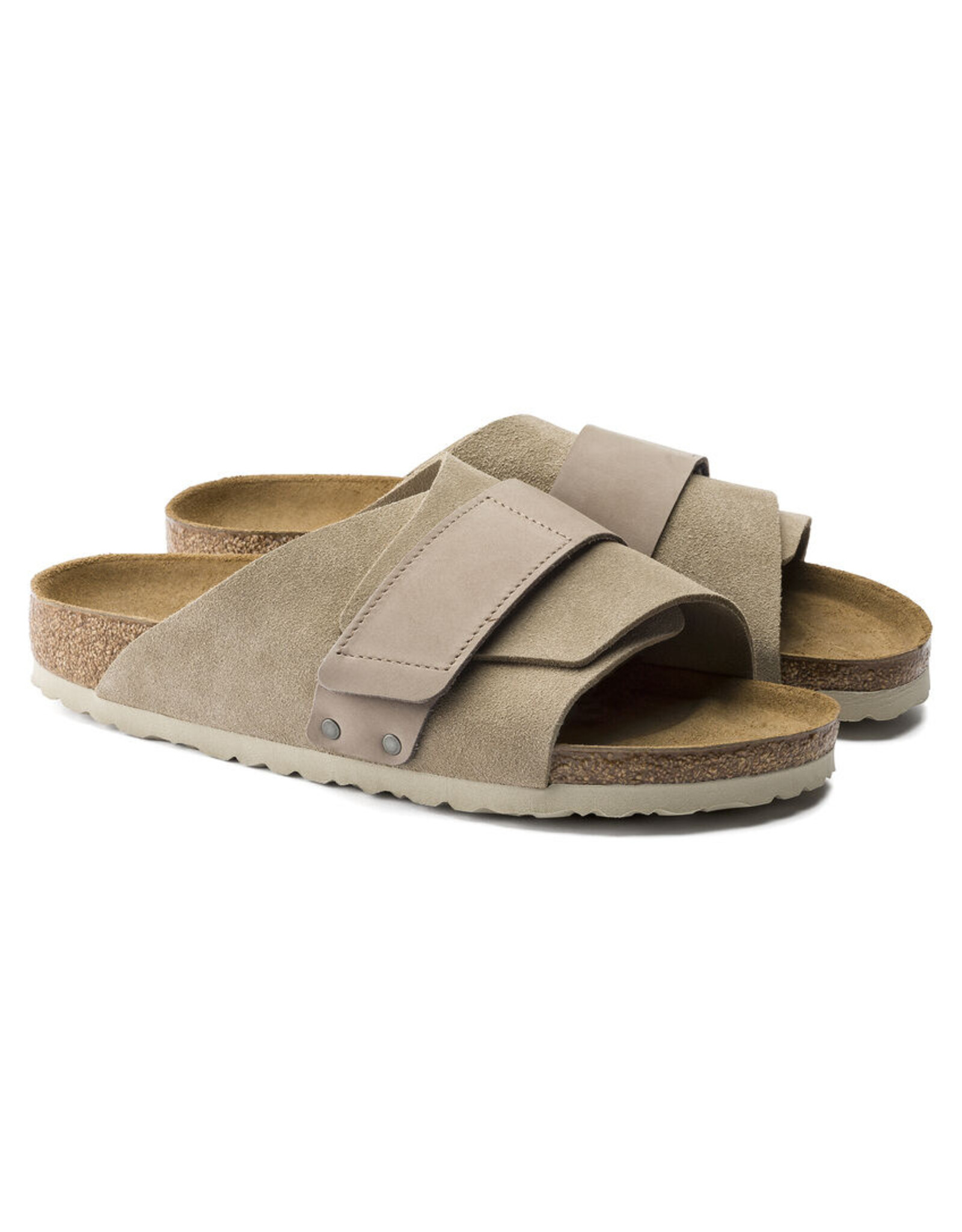 BIRKENSTOCK MEN'S KYOTO NUBUCK/SUEDE LEATHER-TAUPE