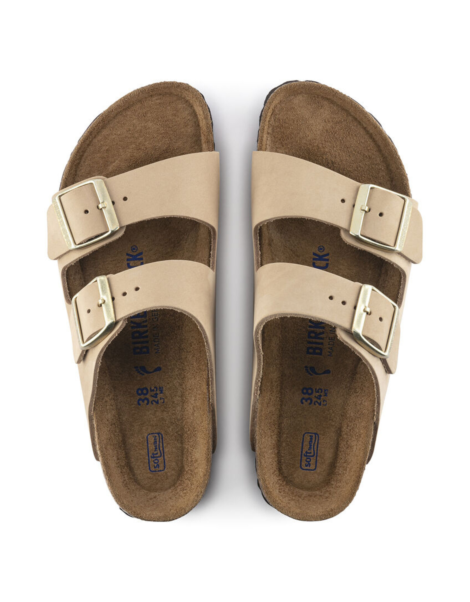 BIRKENSTOCK ARIZONA SOFT FOOTBED SANDCASTLE NUBUCK