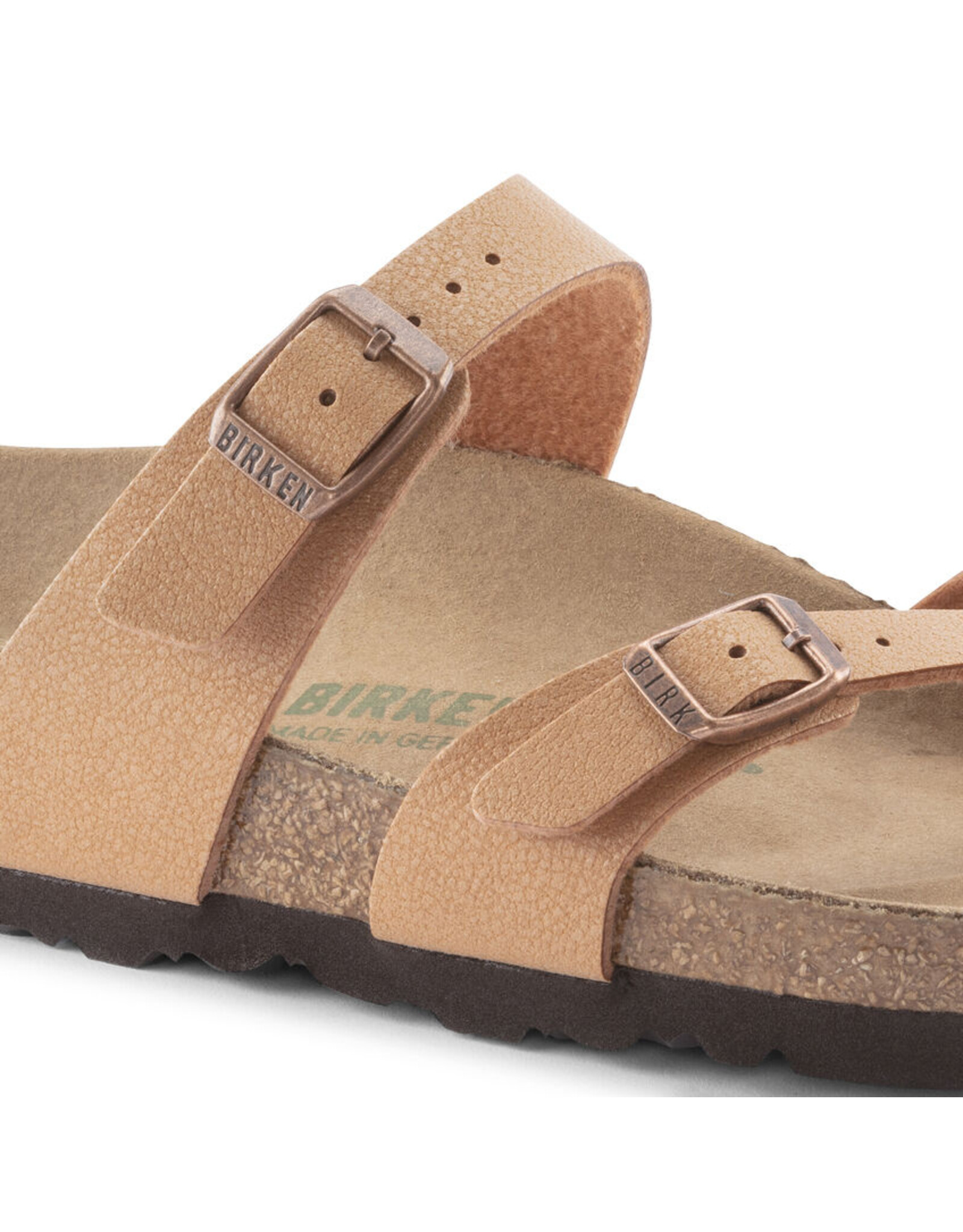 BIRKENSTOCK MAYARI VEGAN EARTHY BIRKIBUC-PECAN