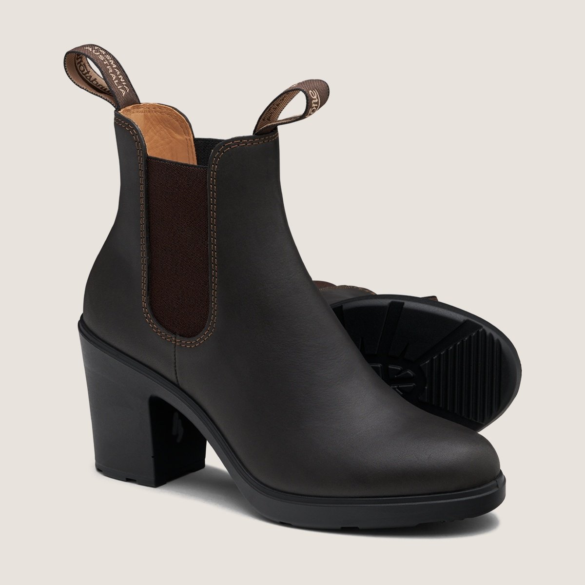 BLUNDSTONE WOMEN'S BLOCK HEELED BOOT-BROWN
