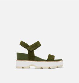 SOREL WOMEN'S JOANIE IV Y STRAP WEDGE SANDAL-UTILITY GREEN/HONEY WHITE