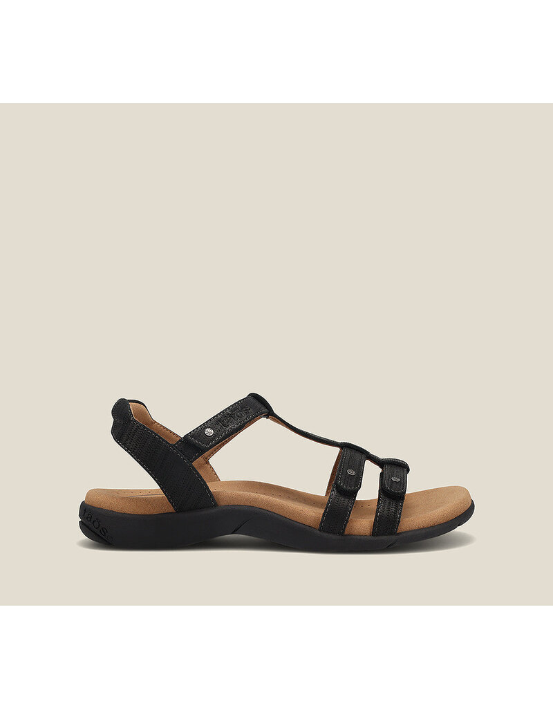 TAOS WOMEN'S TROPHY 2 SANDAL-BLACK EMBOSS
