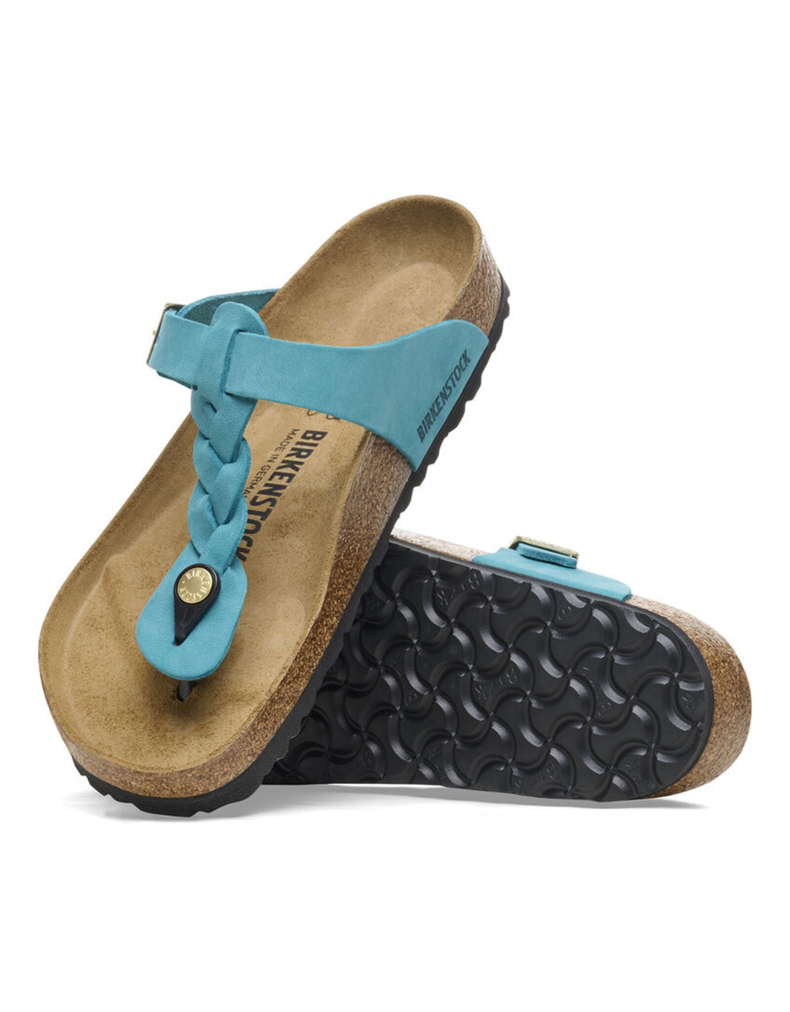 BIRKENSTOCK GIZEH BRAID OILED LEATHER-BISCAY BAY