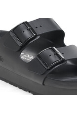 BIRKENSTOCK ARIZONA EXQUISITE  LEATHER PLATFORM BLACK