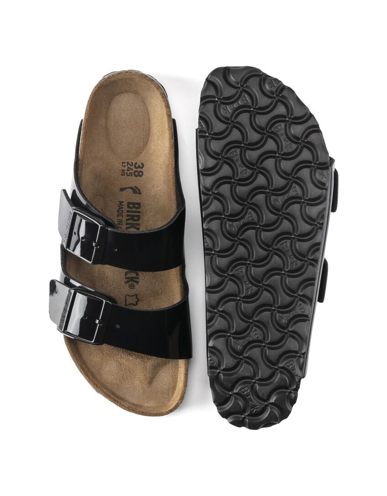 BIRKENSTOCK ARIZONA BIRKO-FLOR-PATENT BLACK