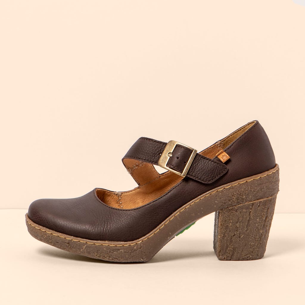 EL NATURALISTA WOMEN'S HAYA HEEL-WAX NAPPA TOFFEE