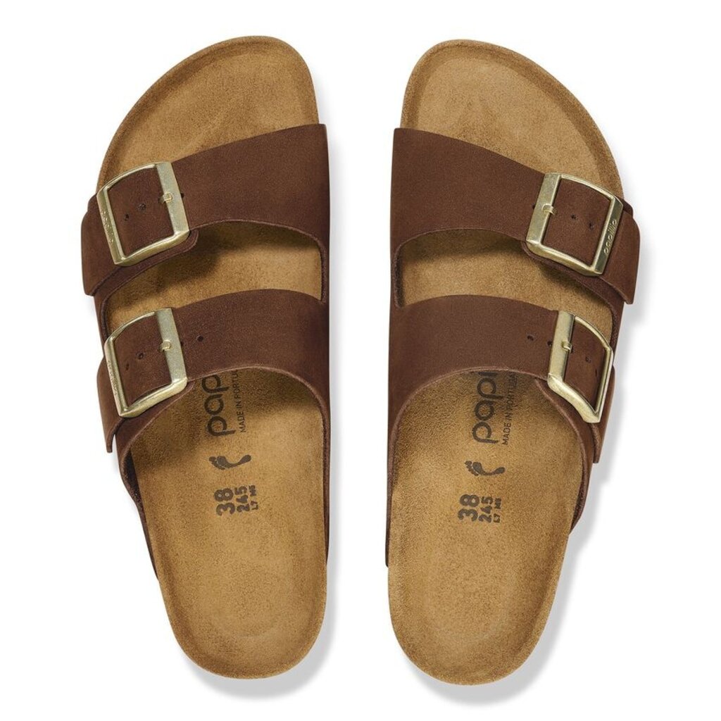 BIRKENSTOCK ARIZONA PLATFORM-DARK TEA SUEDE | BEND SHOE CO
