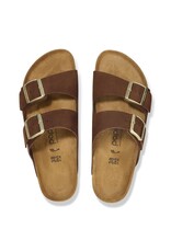 BIRKENSTOCK ARIZONA PLATFORM-DARK TEA SUEDE - BEND SHOE CO