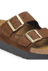 BIRKENSTOCK ARIZONA PLATFORM-DARK TEA SUEDE
