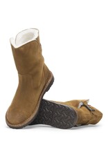 BIRKENSTOCK WOMEN'S UPPSALA SHEARLING-DARK TEA/NATURAL SUEDE