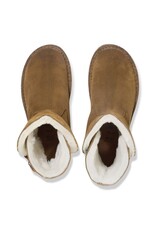 BIRKENSTOCK WOMEN'S UPPSALA SHEARLING-DARK TEA/NATURAL SUEDE