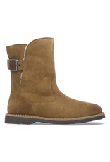 BIRKENSTOCK WOMEN'S UPPSALA SHEARLING-DARK TEA/NATURAL SUEDE