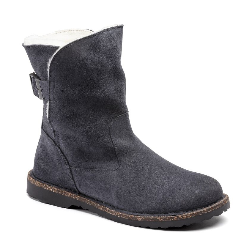 BIRKENSTOCK UPPSALA SHEARLING GRAPHITE/NATURAL SUEDE