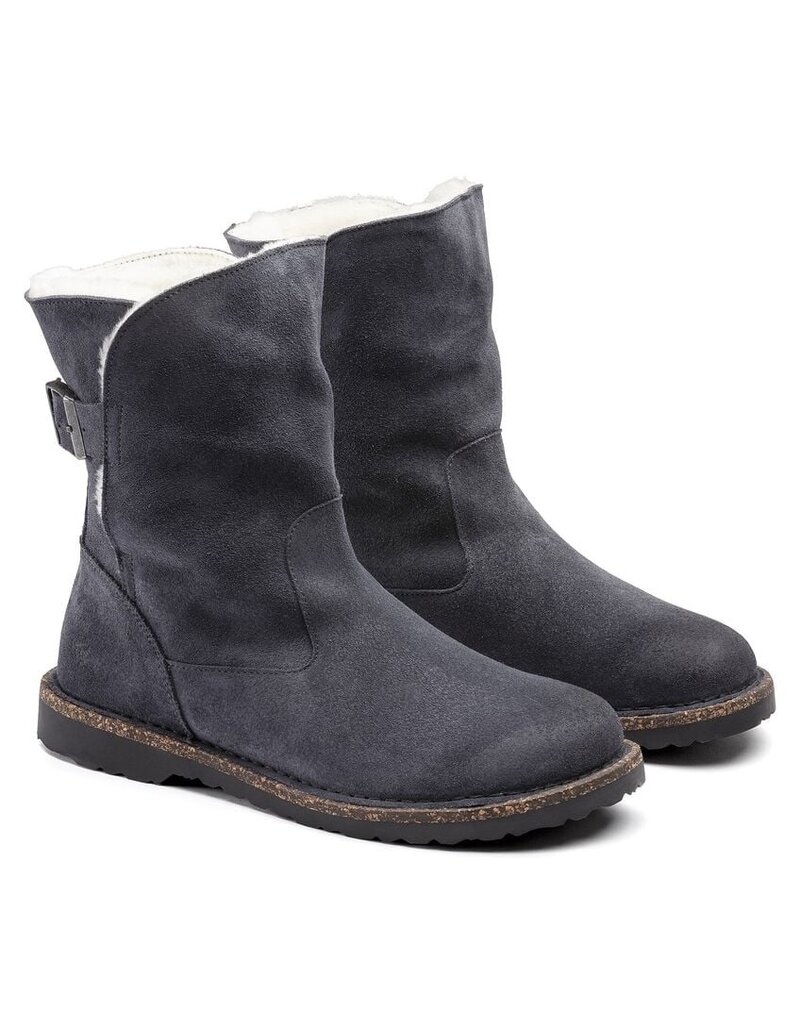 BIRKENSTOCK UPPSALA SHEARLING GRAPHITE/NATURAL SUEDE