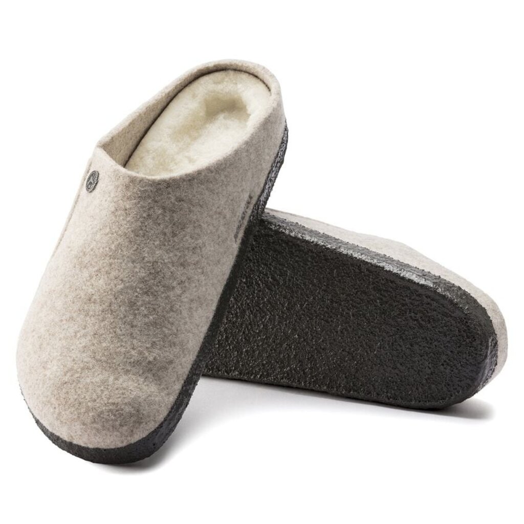 BIRKENSTOCK ZERMATT SHEARLING-EGGSHELL/NATURAL WOOD