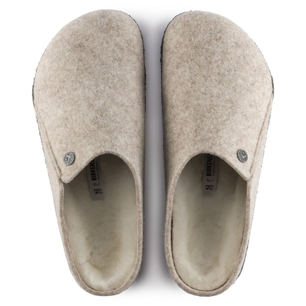 BIRKENSTOCK ZERMATT SHEARLING-EGGSHELL/NATURAL WOOD
