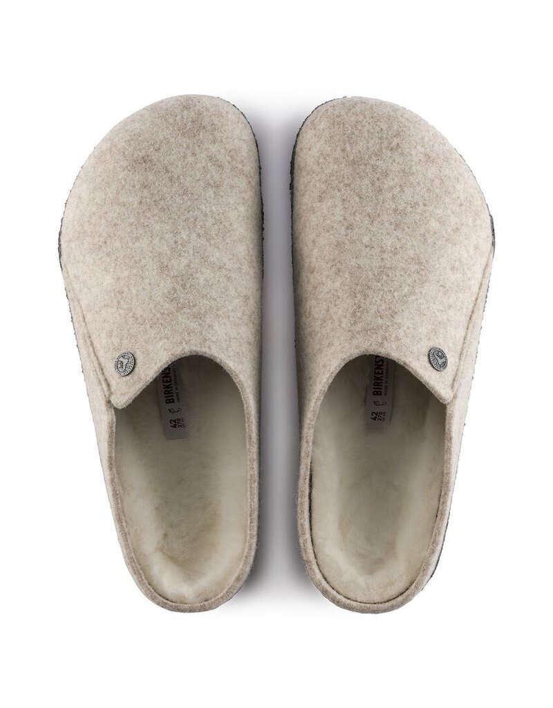 BIRKENSTOCK ZERMATT SHEARLING-EGGSHELL/NATURAL WOOD