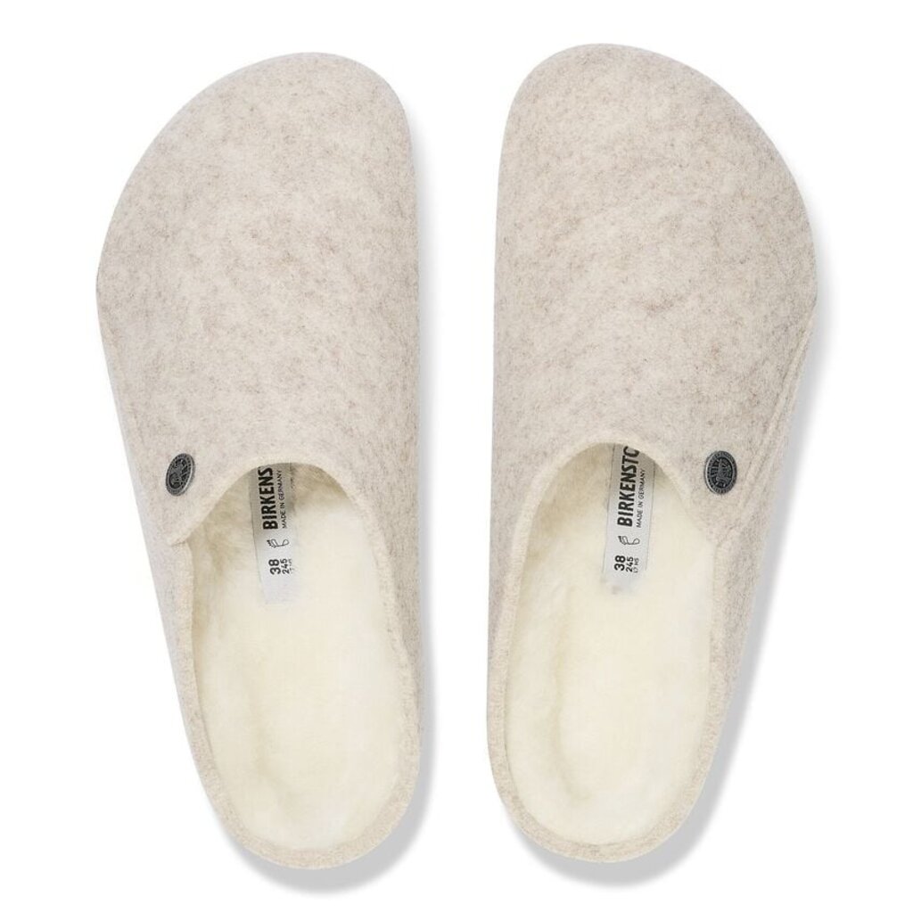 BIRKENSTOCK ZERMATT SHEARLING-EGGSHELL/NATURAL WOOD