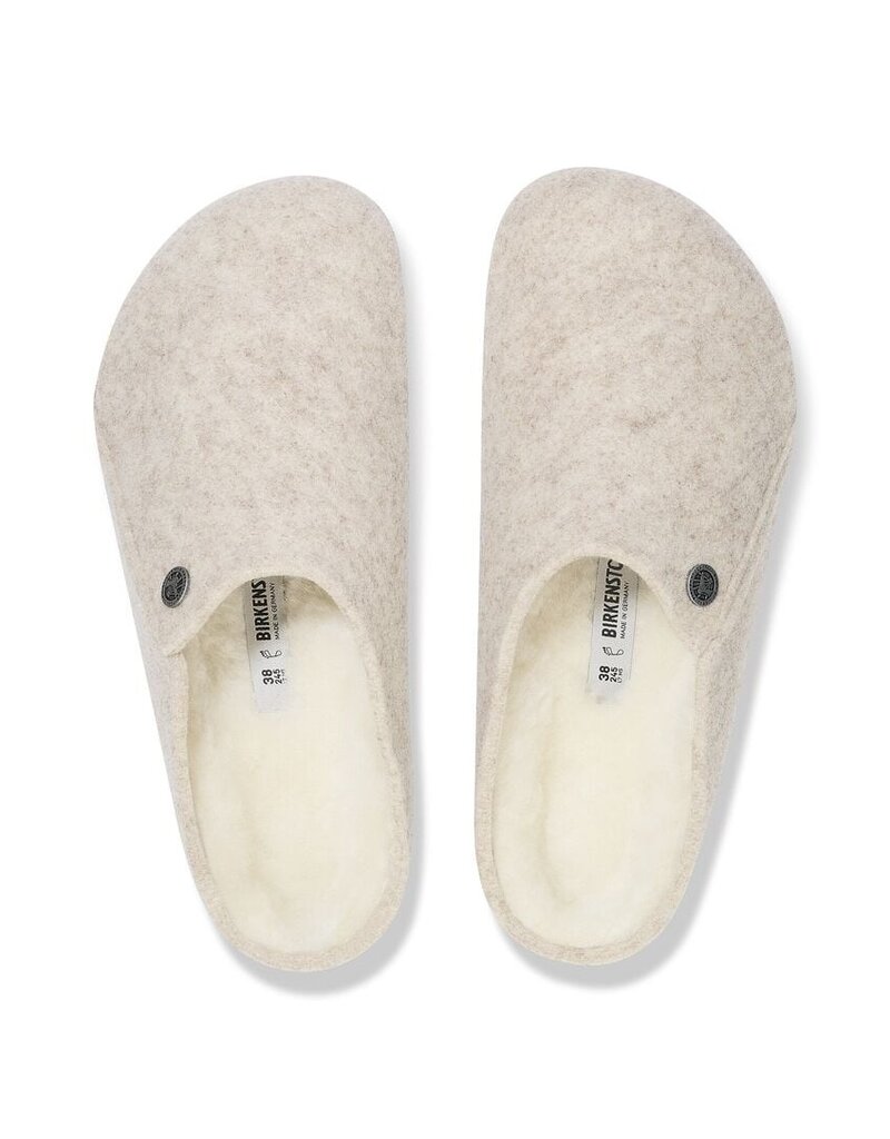 BIRKENSTOCK ZERMATT SHEARLING-EGGSHELL/NATURAL WOOD