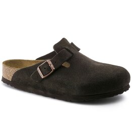 BIRKENSTOCK BOSTON SOFT FOOTBED SUEDE LEATHER-MOCHA