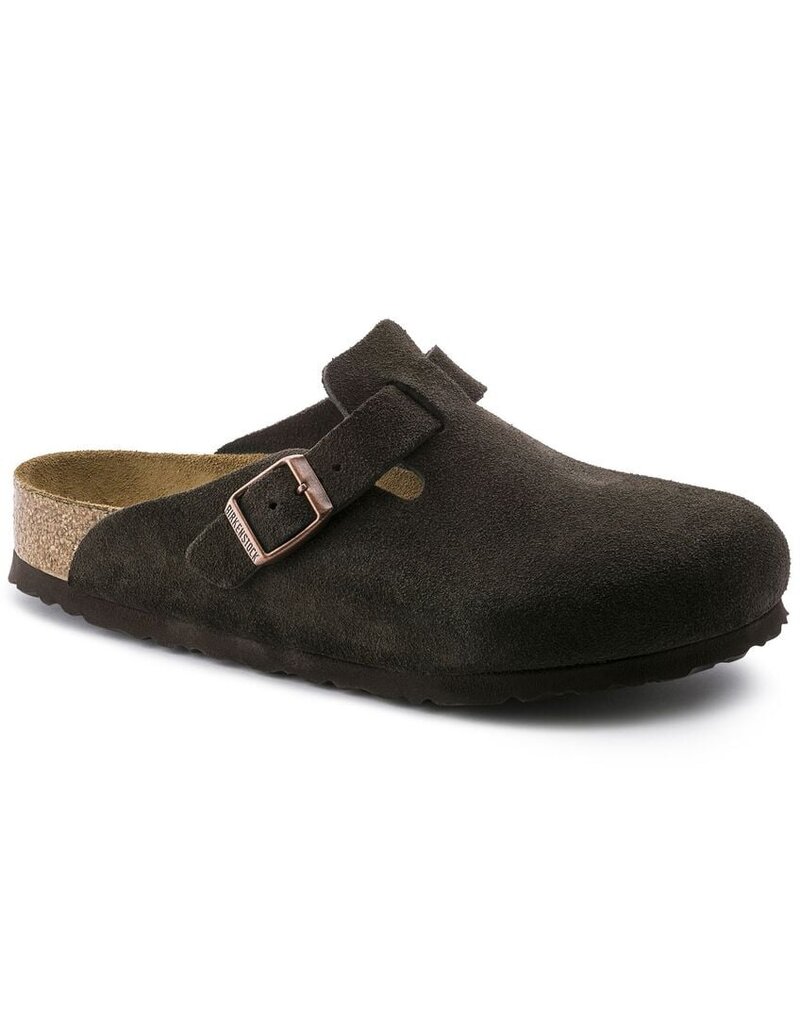 BIRKENSTOCK BOSTON SOFT FOOTBED SUEDE LEATHER-MOCHA