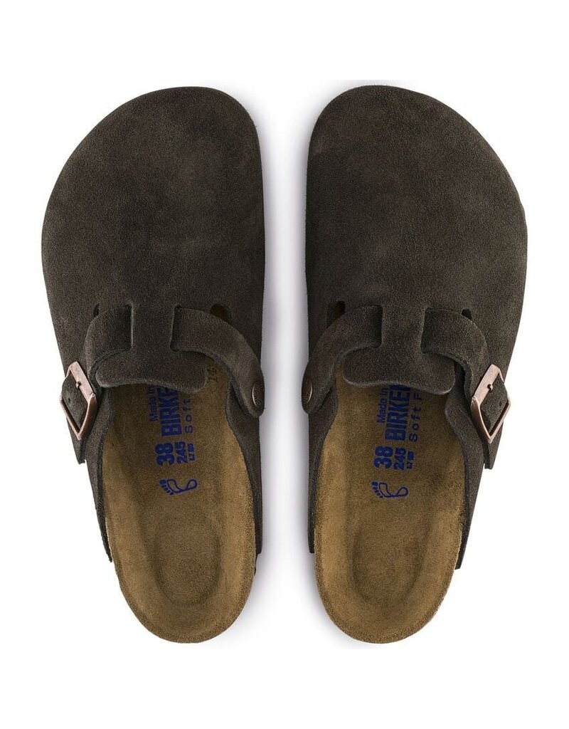 BIRKENSTOCK BOSTON SOFT FOOTBED SUEDE LEATHER-MOCHA