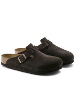 BIRKENSTOCK BOSTON SOFT FOOTBED SUEDE LEATHER-MOCHA