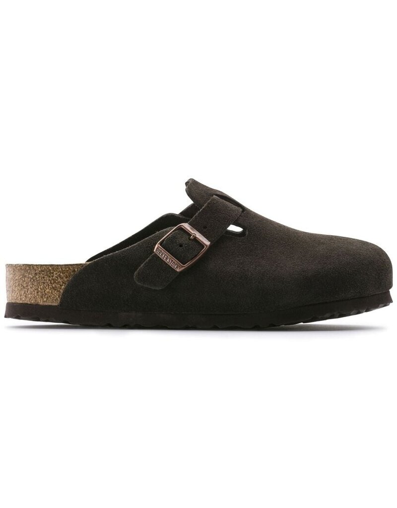 BIRKENSTOCK BOSTON SOFT FOOTBED SUEDE LEATHER-MOCHA