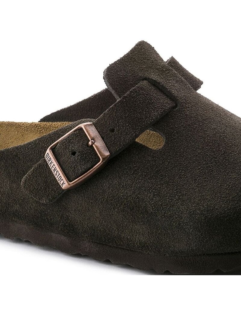 BIRKENSTOCK BOSTON SOFT FOOTBED SUEDE LEATHER-MOCHA