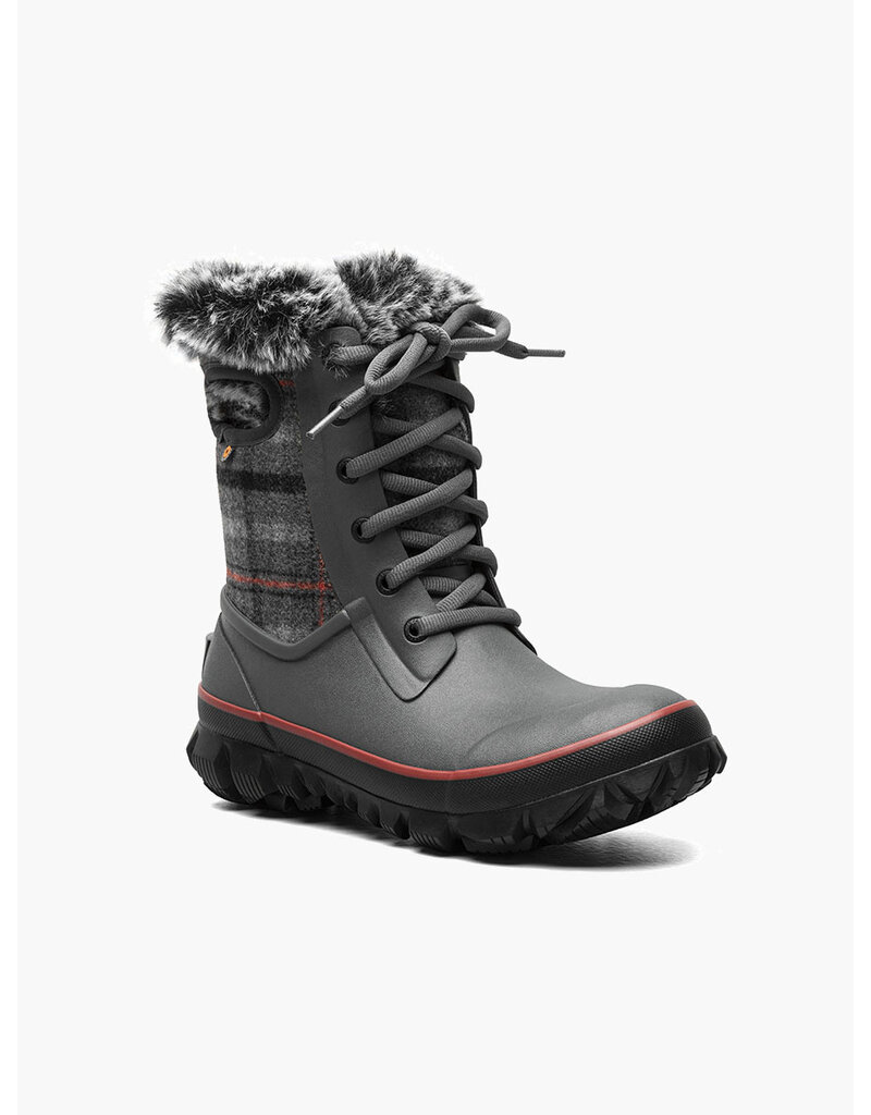 BOGS WOMEN'S ARCATA COZY PLAID-DARK GRAY MULTI