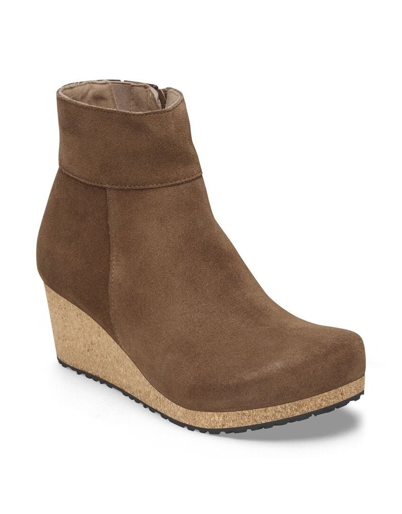 BIRKENSTOCK EBBA NATURAL LEATHER-DARK TEA