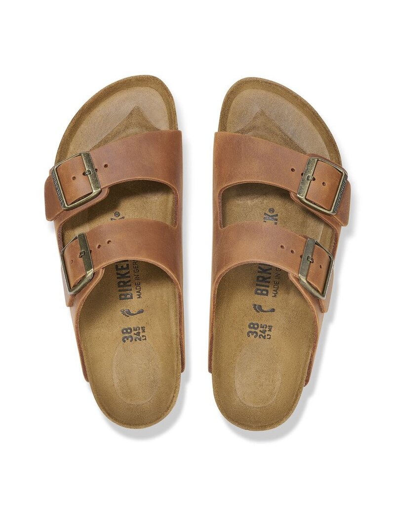 BIRKENSTOCK ARIZONA OILED LEATHER-COGNAC