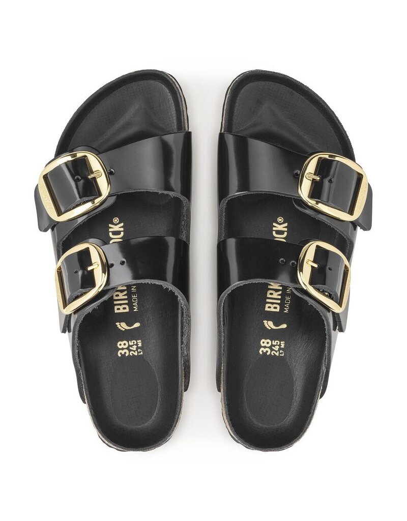 BIRKENSTOCK ARIZONA BIG BUCKLE NATURAL PATENT LEATHER-HIGH SHINE BLACK