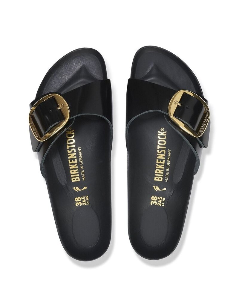 BIRKENSTOCK MADRID BIG BUCKLE NATURAL PATENT LEATHER-HIGH SHINE BLACK