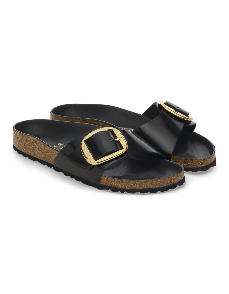 BIRKENSTOCK MADRID BIG BUCKLE NATURAL PATENT LEATHER-HIGH SHINE BLACK