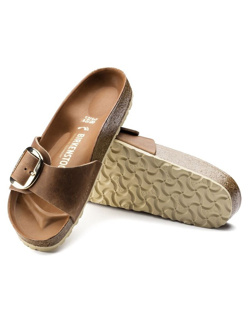 BIRKENSTOCK MADRID BIG BUCKLE OILED LEATHER-COGNAC