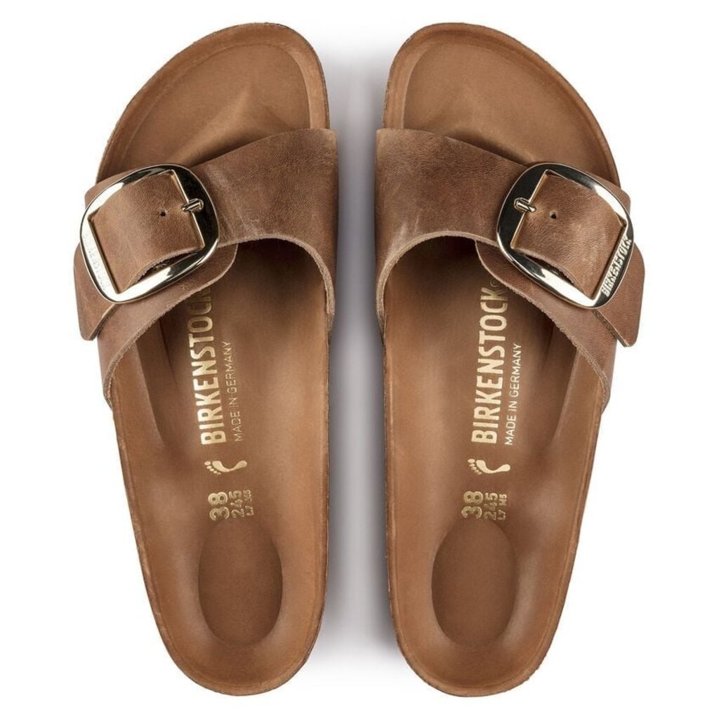 BIRKENSTOCK MADRID BIG BUCKLE OILED LEATHER-COGNAC