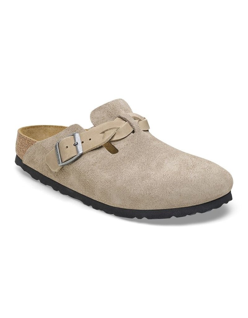 BIRKENSTOCK BOSTON BRAID SUEDE TAUPE