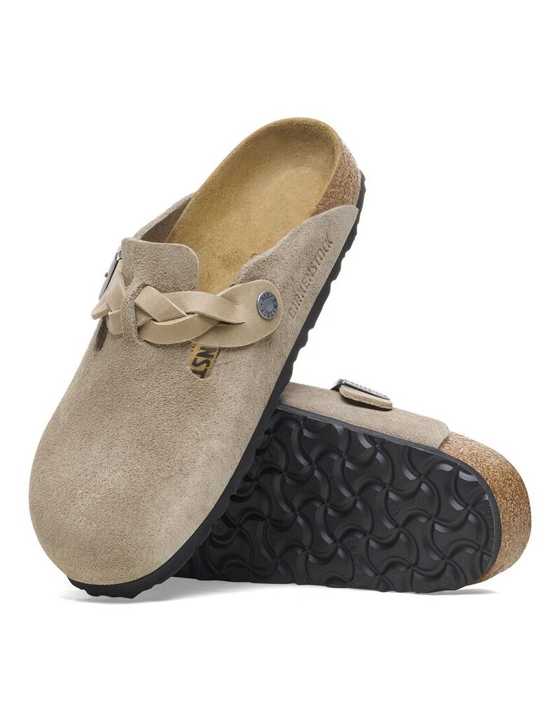 BIRKENSTOCK BOSTON BRAID SUEDE TAUPE