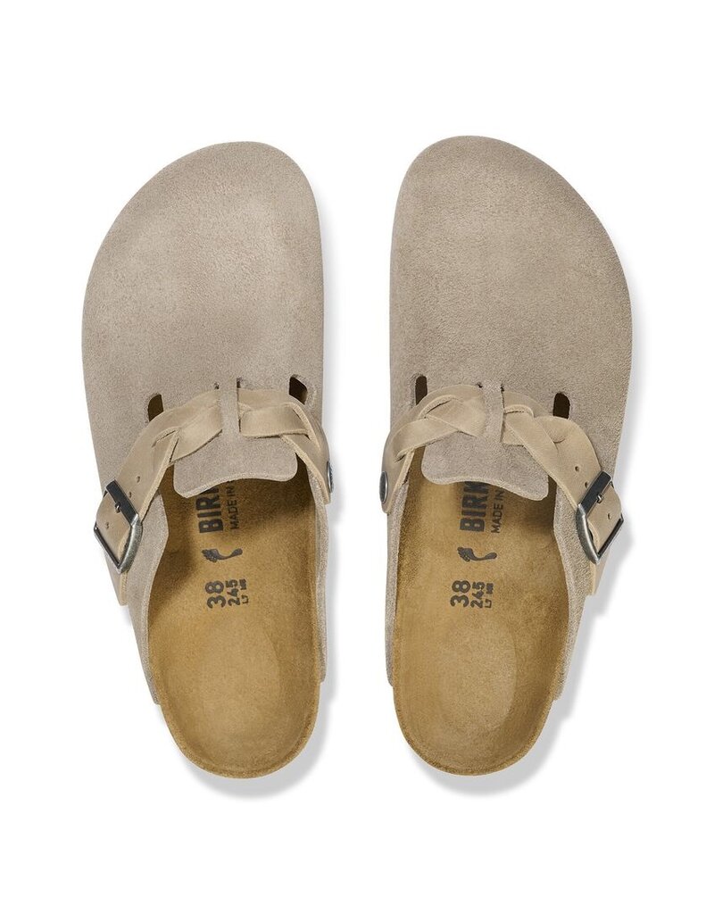 BIRKENSTOCK BOSTON BRAID SUEDE TAUPE