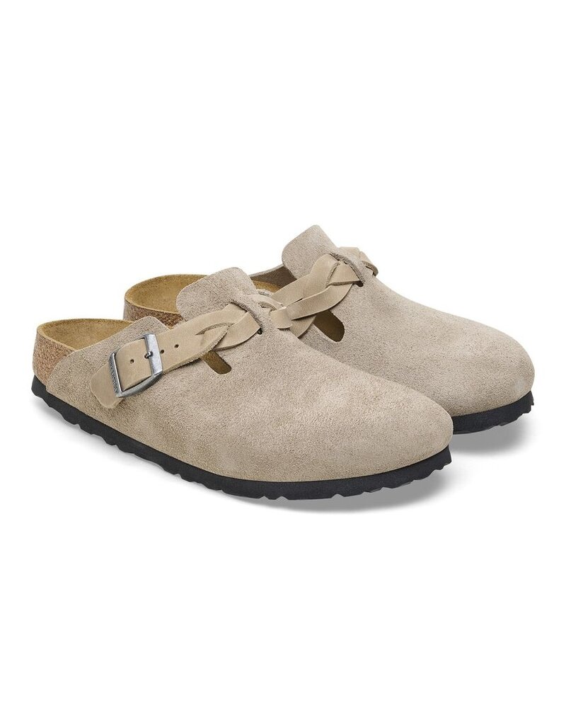 BIRKENSTOCK BOSTON BRAID SUEDE TAUPE