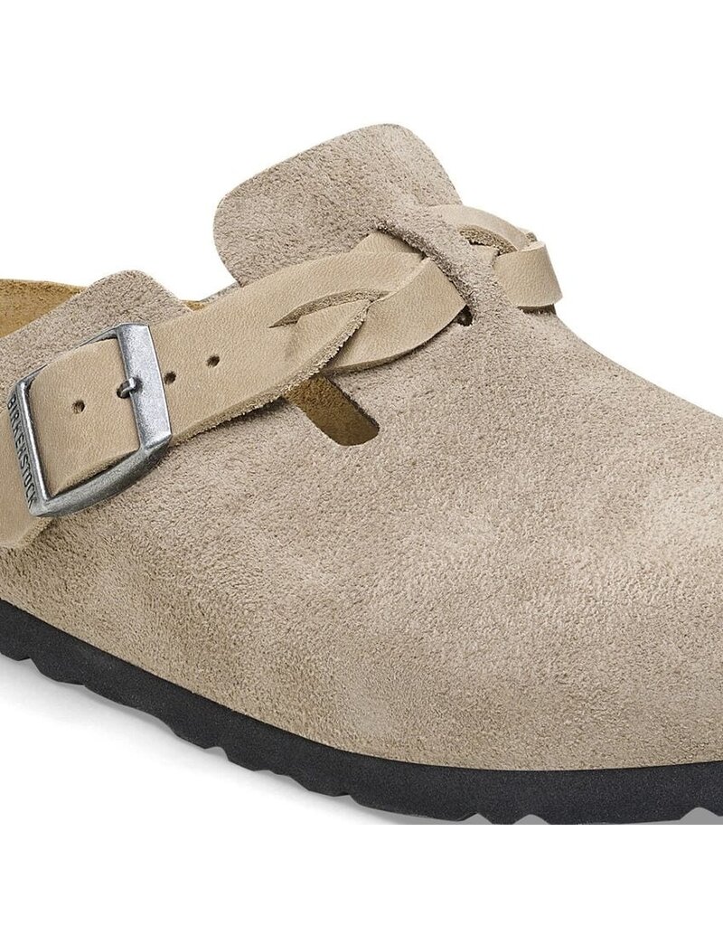 BIRKENSTOCK BOSTON BRAID SUEDE TAUPE