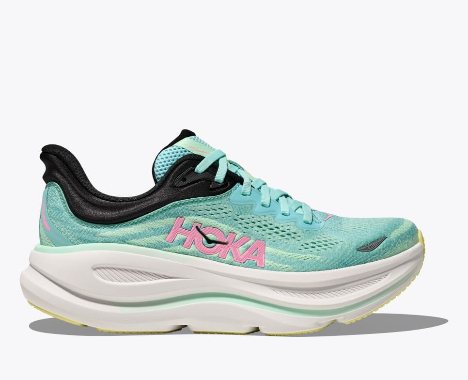 HOKA ONE ONE WOMEN'S BONDI 9-BLUE SPARK/MINT FLUORIDE